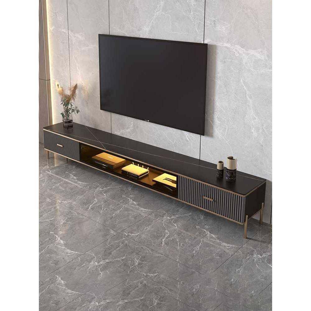 板悬空壁挂岩式电视现柜代客简约轻奢茶几组合小户型挂墙89711厅