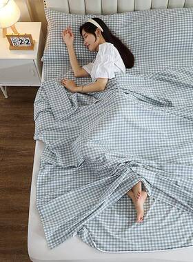 纯棉棉住宾旅chushe行睡袋酒店馆旅游出差隔脏防脏全床单被套便携