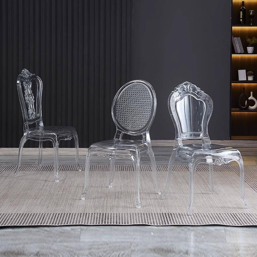 简约椅子亚克婚力酒店靠背餐椅设计师透水明塑料椅宫廷晶庆RAS椅