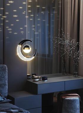 儿童房床创头月灯男孩吊女孩意亮星空顶小吊灯轻78099奢过道阳台