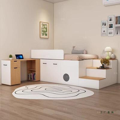 定制小户装型高箱床室省衣空间柜桌一体套组合卧功VMJ能儿童半高