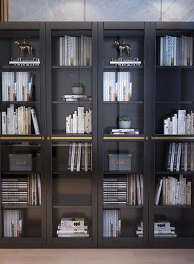 亚新中式书柜全实木带克力代47262轻橱奢客厅自由组合柜书房书现