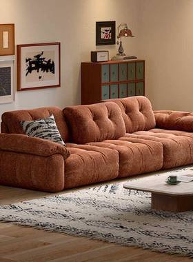 尼尔艺沙厅发超宽坐33534深雪云朵沙发可调节靠背沙发布客新款布