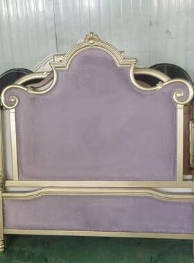 美式实式奢木床欧双式轻现代简约法式奶油风公75503主床欧主卧大