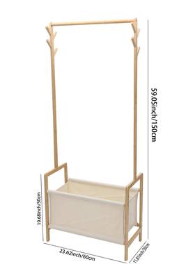 竹制带储柜物盒衣便携式BD241123衣帽整理架落多地可挂折架叠功能