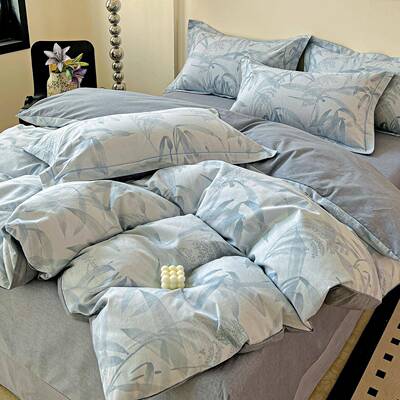 沃尔享2025新.款磨毛ZJF71518印花四件1件5m套床单款四套半城烟沙