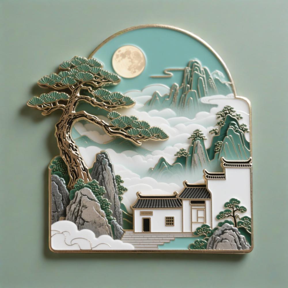 黄山金属冰箱贴景区迎客松