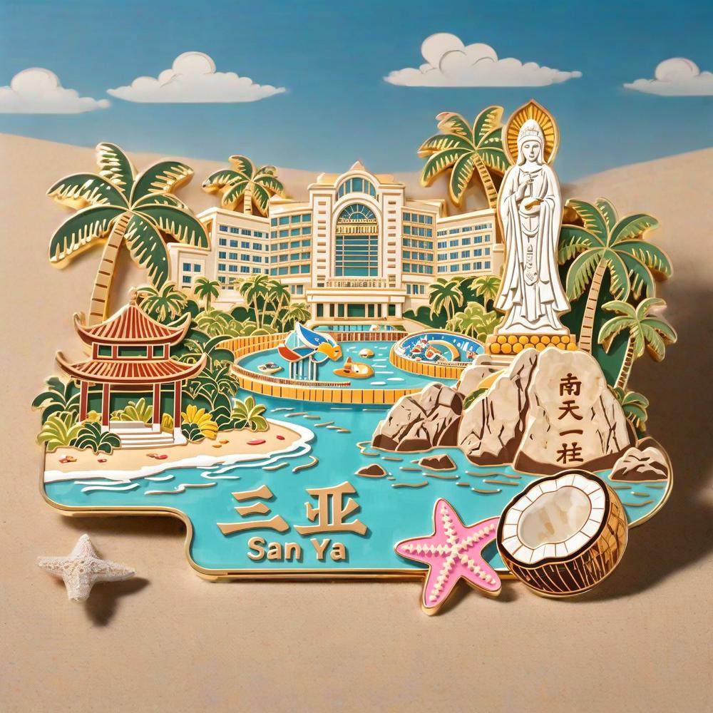 三亚金属冰箱贴海南景点旅行创意纪念品浮雕立体送朋友同学伴手礼,节庆用品/礼品,文化创意冰箱贴,淘宝优惠券,粉丝福利购,淘宝优惠卷