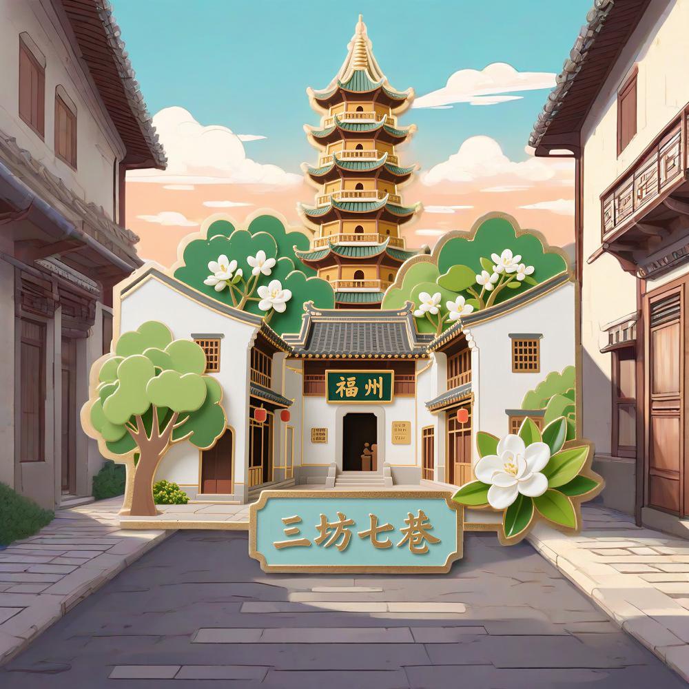 福州三坊七巷冰箱贴福建旅游打卡周边城市地标纪念品送礼国风文创
