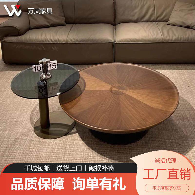 意式极简圆形飞碟茶几现代简约客厅家用小户型轻奢高级感2025新款