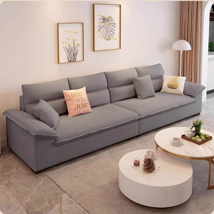 乳胶布艺沙发北欧小户型防水棉麻简约现代直排奶油风客厅沙发网红