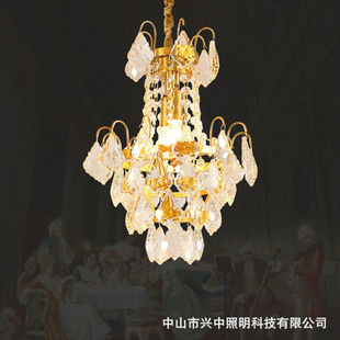 法式水晶走廊阳台过道灯法式复古玄关楼梯门厅衣帽间灯轻奢小吊灯