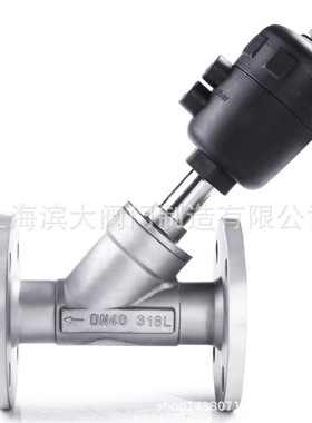 304不锈钢带法兰角座阀塑料头不锈钢头 DN15 20 25 32 40 50 65