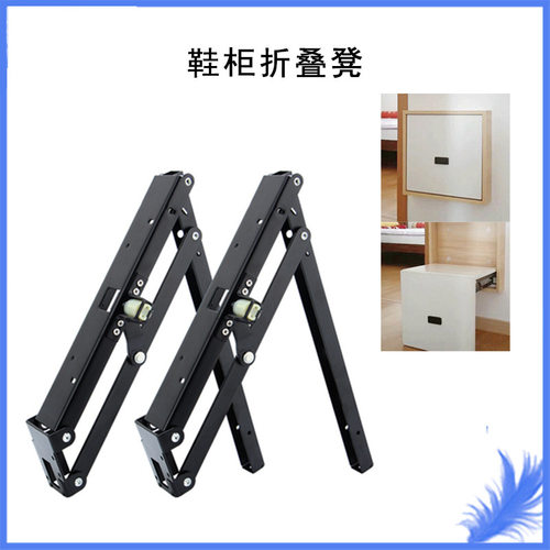 换鞋凳五金配件壁挂式隐形穿鞋凳自动回弹入户玄关折叠凳五金配件