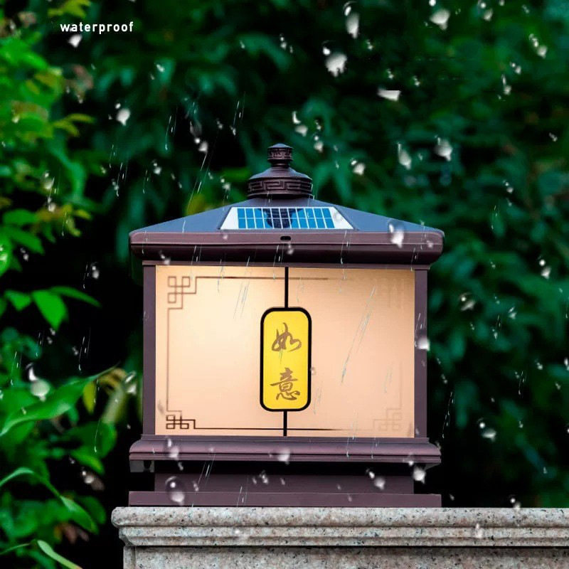 户外太阳能庭院柱头灯