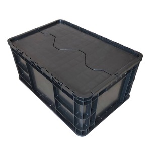 青岛600?400?280带盖防静电塑料箱电子电器静电周转箱LRH物流箱