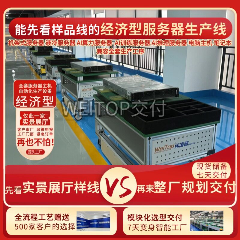 装机工厂塔式服务器组装生产线全案交付兼容电脑主机组装测试老化