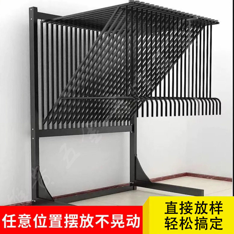 佛山新款地毯展示架翻页毛毯地垫样品展架家纺布料被子窗帘落地式