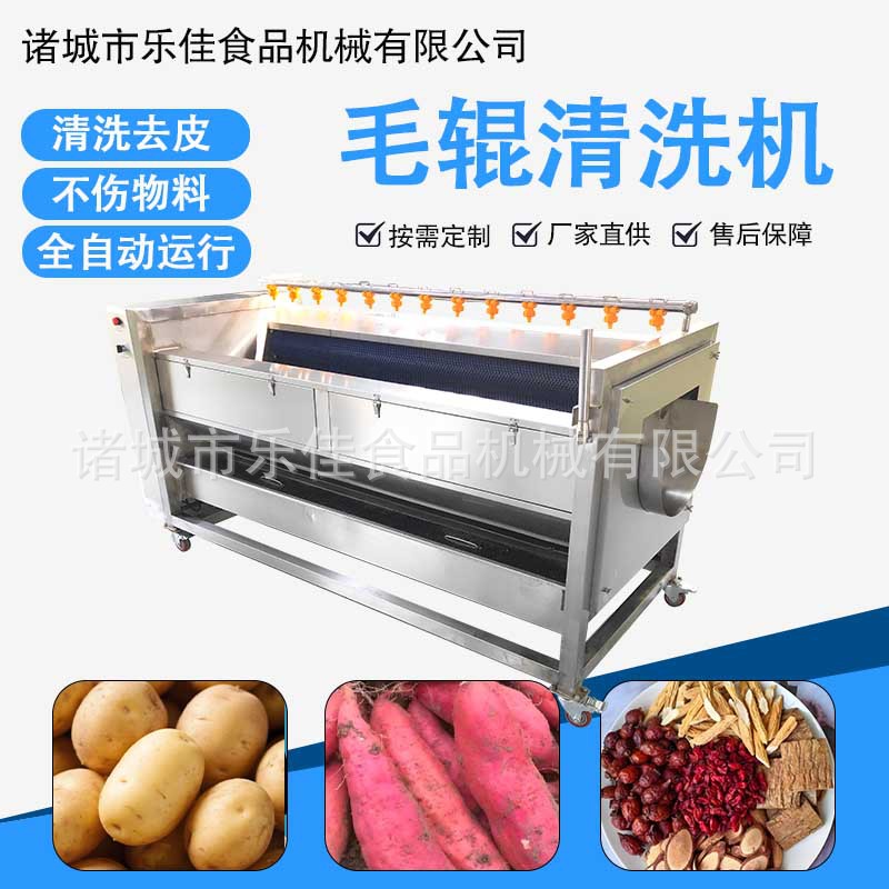 小型毛辊清洗机 土豆猴桃 U型毛刷清洗机 全自动去泥去沙清洗设备