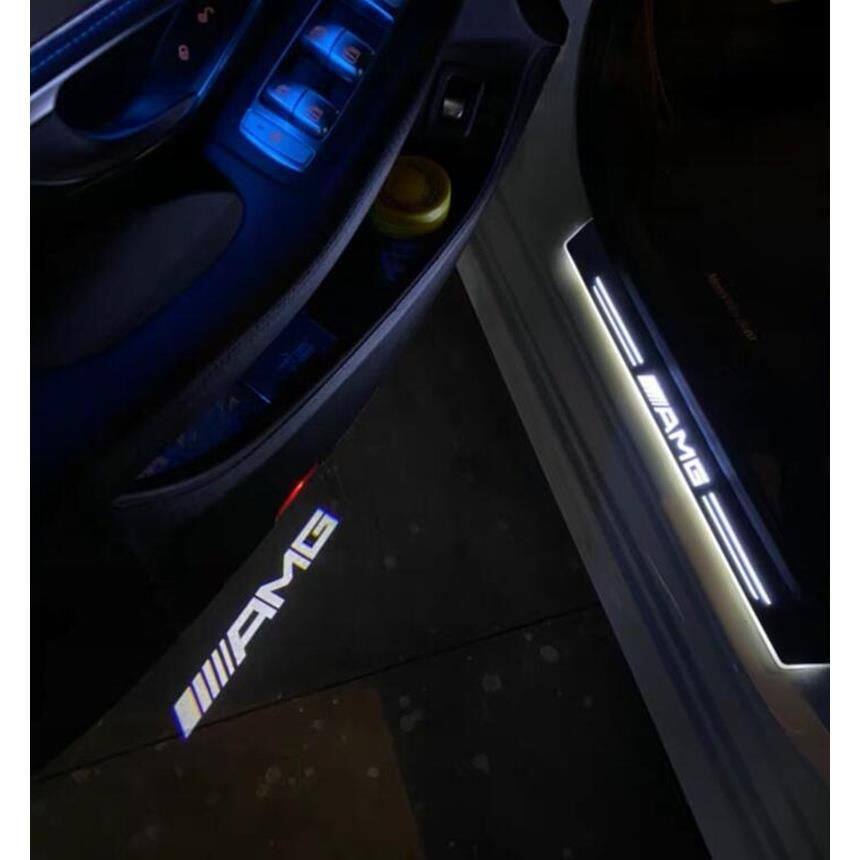 适用奔驰amg A45 A35 C43 C63 E53 GLC43GLE43改装车门氛围迎宾灯