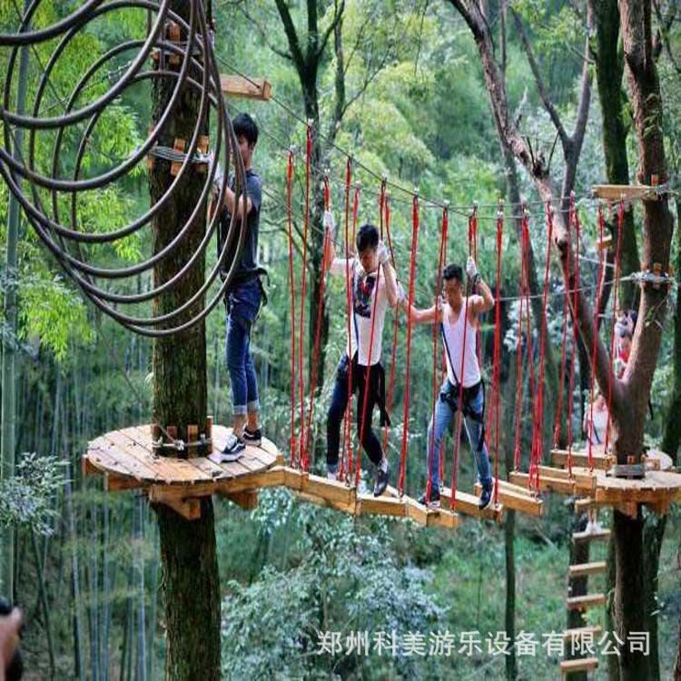 黑龙江伊春丛林魔网成人团队拓展训练丛林穿越无动力闯关游乐设备