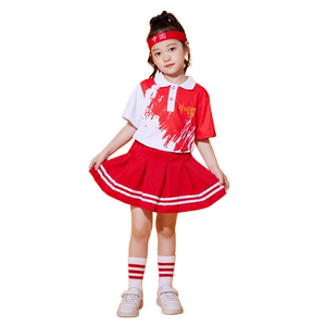 国庆儿童合唱演出服幼儿园班服小学生运动会校中国服啦啦队服装夏