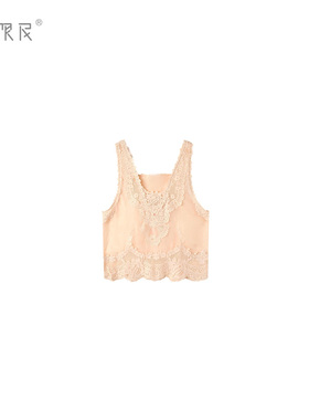 极限民《璃茉》春夏季欧若风精致重工蕾丝拼接上衣F5102Y2001