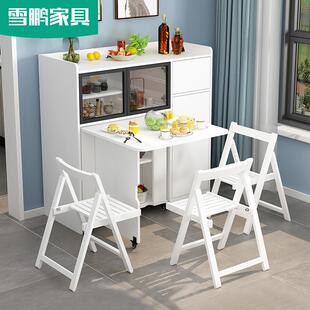 031 现代简约折叠小户型家用餐边柜桌子一体餐桌椅组合可移动6G