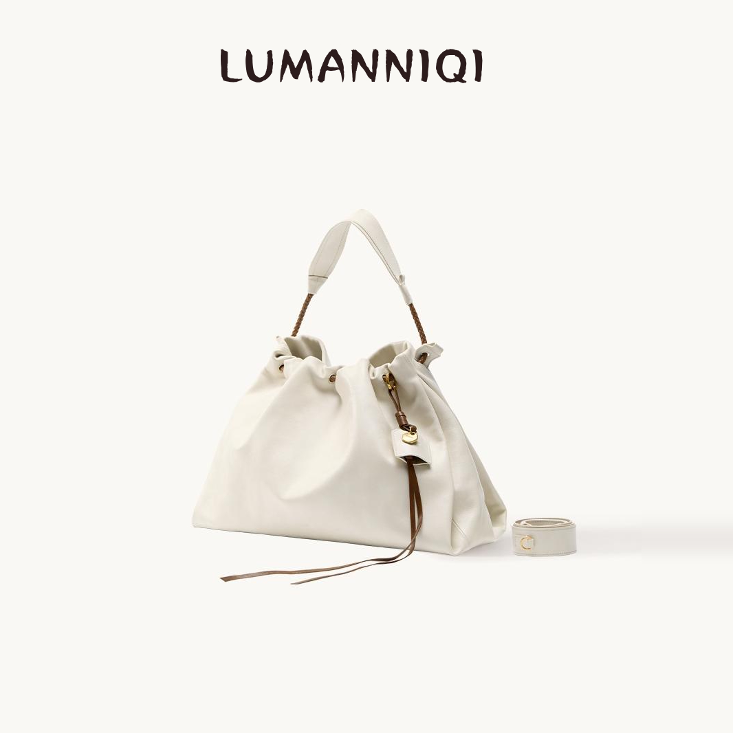 百纳植鞣牛皮垃圾袋云朵包流浪包