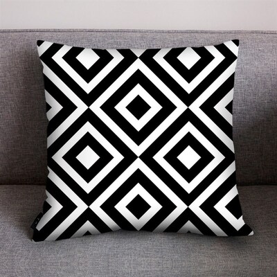 极速Geometric Print Throw Pillow Case Decorative Pillows Cov