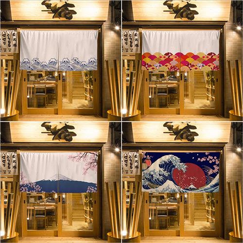 日式门帘半帘店铺门头装饰挂帘商用厨房隔断帘日料吧台遮挡布帘