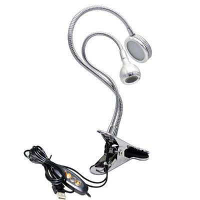 New 2 In 1 Clip Table Lamp Dimmable DoubleHead Adjustable