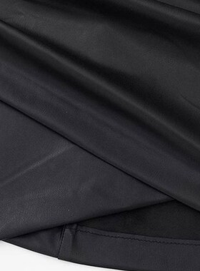 推荐TRAF Women Fashion Fauux Leather Ruched Mini Skirt Vinta