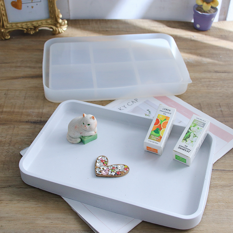 滴胶模具方形厚盘子托盘果盘收纳大尺寸树脂硅胶模具水泥混凝土果