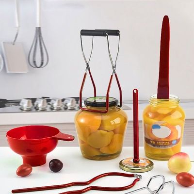 极速6 Pcs Canning Kit Canning Jar Lifter with Grip Handles J