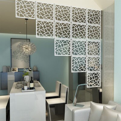极速12pcs White Room Divider Folding Plastic Partition Hangi