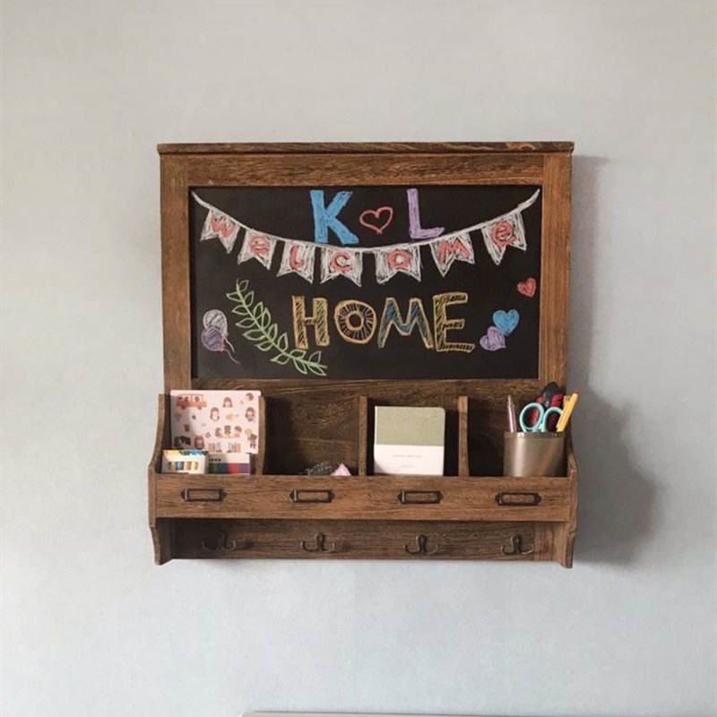 复古实木框悬挂式小黑板 家用挂墙式电表箱遮挡装饰 备忘板留言板