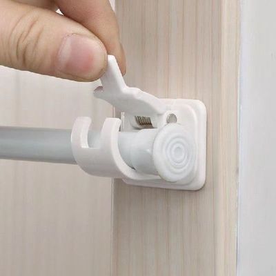 Nail-Free Adjustable Curtain Rod Holder Clamp Hooks