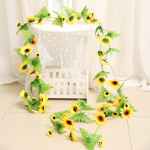 极速1pcs 240cm Artificial Silk Sunflower Ivy Vine Fake Flowe
