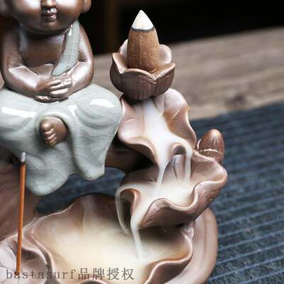 极速Guofeng Xiaoqiao water backflow incense burner Ge kiln c