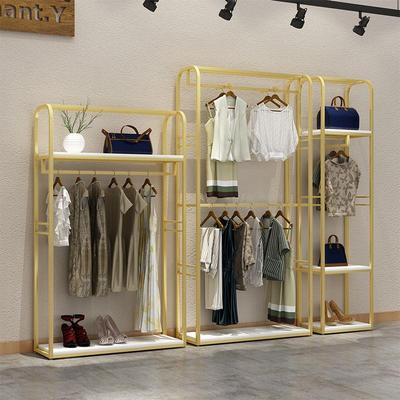 服装店展示架双层落地式组合挂衣架子挂衣杆男女装店铺货架展示架