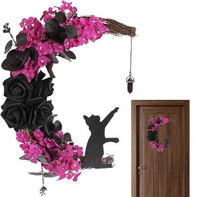 Front Door Home Decor Gifts Cat Lovers Black Decoration