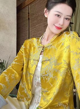 新品年轻人唐装改良版女时尚新中式国风外套复古盘扣旗袍汉服上衣