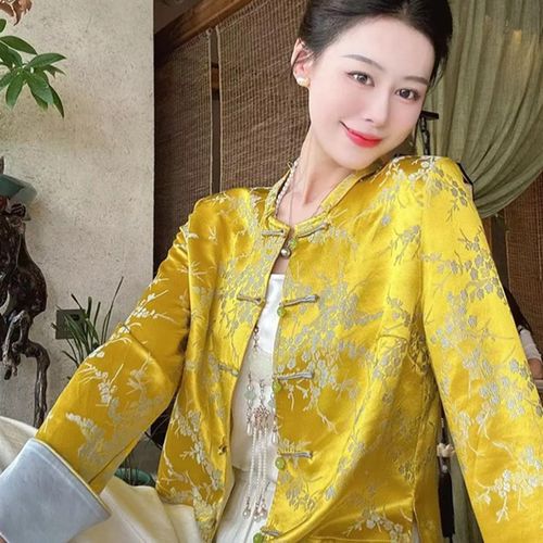 新品年轻人唐装改良版女时尚新中式国风外套复古盘扣旗袍汉服上衣