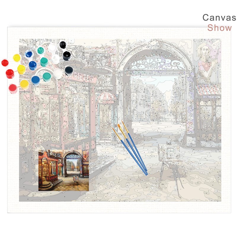 City Landscape Painting By Numbers Adults DIY Kits On Canvas