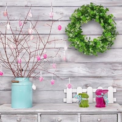DIY Artificial Wreath St. Patricks Day Gifts Green Front