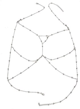 fashion jewelry sexy Body chain 身体链 复古铜珠胸链 锁骨链