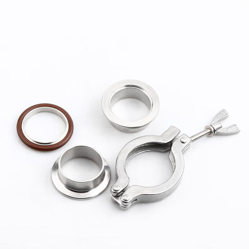 KF真空接头卡箍垫圈套装304不锈钢快装法兰接头夹头快装接头负压K