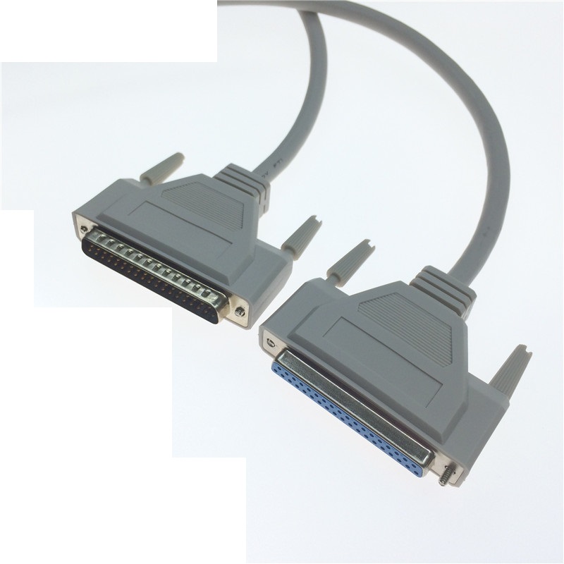 DB37公对母延长线串口并口两排37针转37孔工控加长线37pin连接线