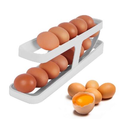 极速Fridge Egg Dispenser Egg Rack Rolling Kitchen Container